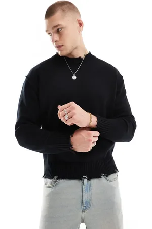 Bershka Distressed knitted jumper in