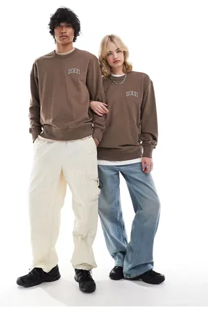 Dickies Aitken left chest logo sweatshirt in and off white