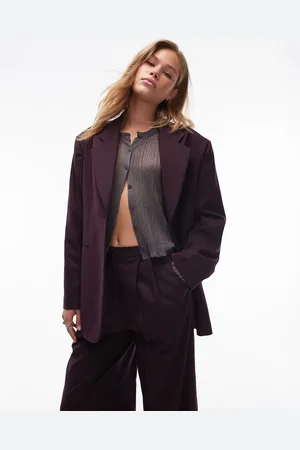 Topshop Co-ord blazer in burgundy