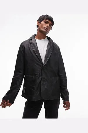 AllSaints Andrius leather blazer in