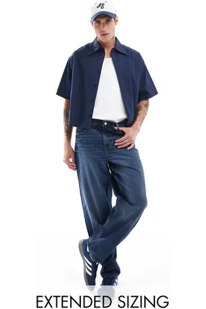ASOS Boxy cropped 70s collar poplin shirt in