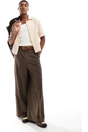 ASOS Smart loose fit trousers with front pleats in