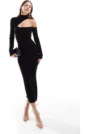 Pretty Lavish Cut-out knit midaxi dress in