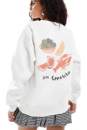 Bailey Rose Relaxed sweatshirt with Bon Appetito in cream