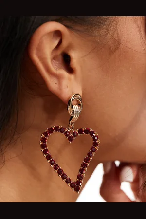 True Decadence Embellished heart earrings in