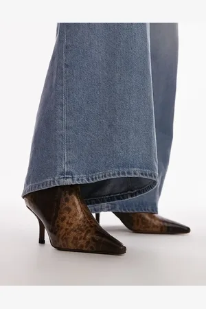 Topshop Natalia high heeled ankle boots in snake