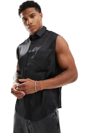 ASOS Satin sleeveless shirt in