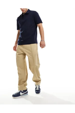 ASOS Balloon trousers with pintucks in tan