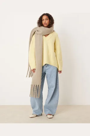 My Accessories Super soft oversized blanker scarf in chalk grey
