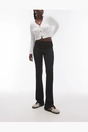 Topshop Skinny rib flared trouser in
