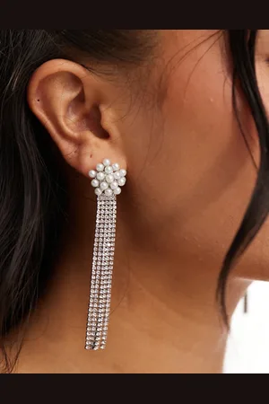 True Decadence Pearl embellished tassle earrings in