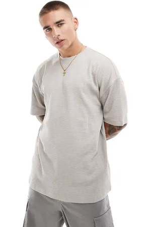 New Look Textured oversized t-shirt in stone