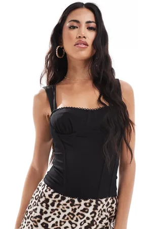 Edikted Corset top with lace edge in