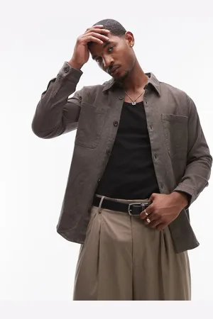 SELECTED Oversized shirt with pockets in tan