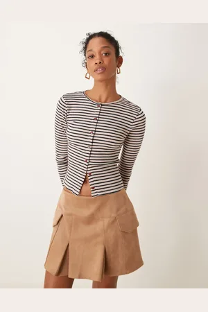 Miss Selfridge Long sleeve cardigan in stripe