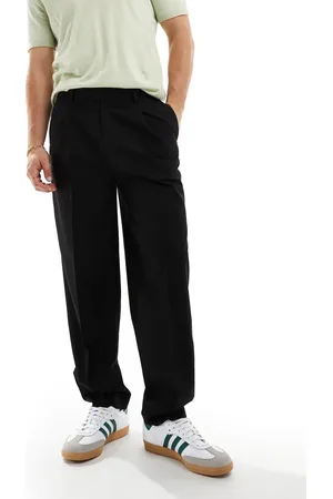 ASOS Smart oversized tapered fit trousers with front pleat in