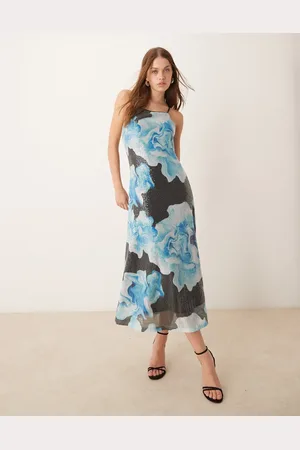 Y.A.S Sequin cami maxi dress in oversized floral
