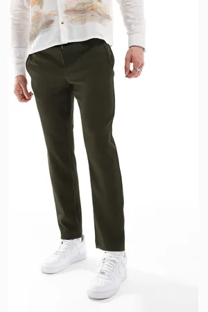 River Island Plisse trousers in khaki