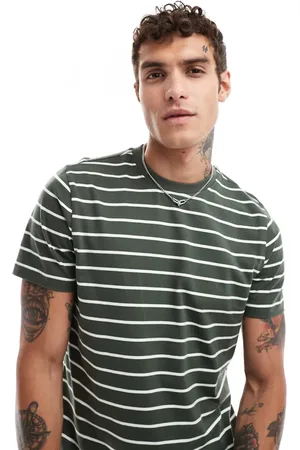 New Look Stripe t-shirt in green and white