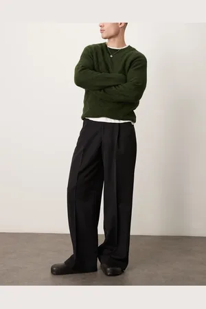 ASOS Smart loose fit trousers with front pleats in