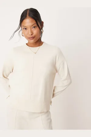 VILA Seam detail jumper co-ord in cream