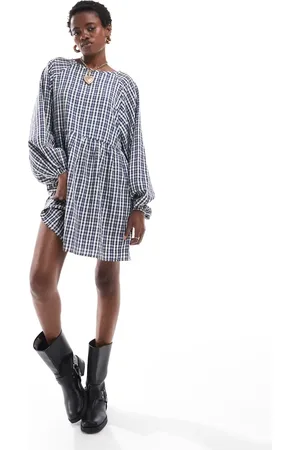 Daisy Street Mini smock dress in vintage check