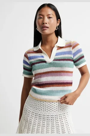 River Island Striped jersey polo in