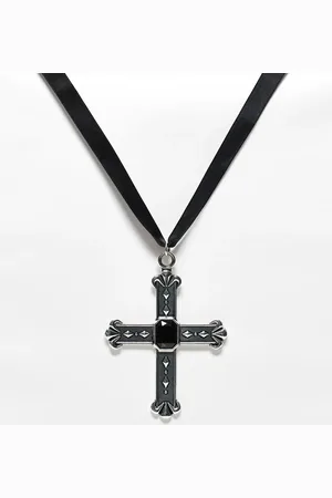 Reclaimed Unisex Halloween oversized cross on ribbon