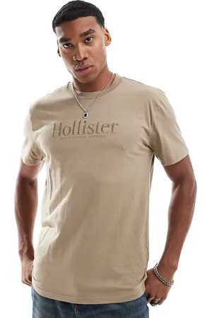 Hollister Logo detail relaxed t-shirt in khaki
