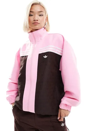 adidas Oversized monogram track top in and brown