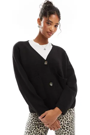 VERO MODA Boxy knitted cardigan with pockets in