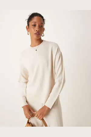 VILA Seam detail jumper co-ord in cream