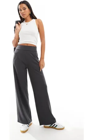 JDY Wide leg tailored trousers co-ord in charcoal