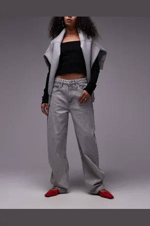 MANGO Medium waist barrel leg jean in washed