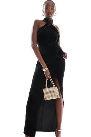 TFNC Crepe halterneck maxi dress in