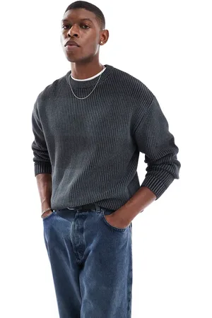 Pull&Bear Knitted striped jumper in khaki and