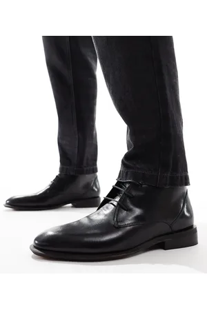 ASOS Lace up chukka boots in black leather