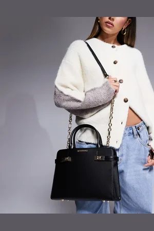 Steve Madden Blorene structured top handle tote with gold hardware in