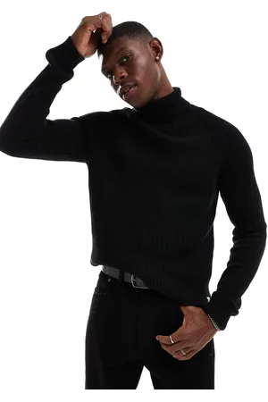 JACK & JONES Ribbed fisherman roll neck jumper in