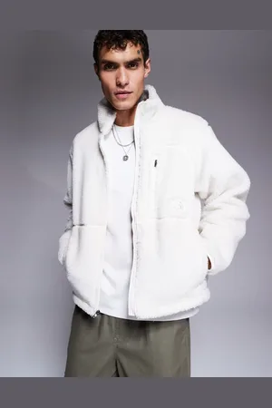 The North Face Extreme Pile heavyweight borg fleece jacket in off