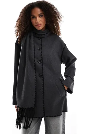 ONLY Faux wool scarf coat in