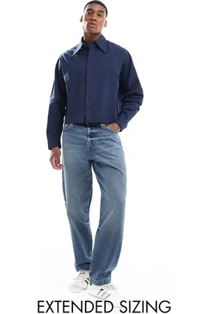 ASOS Boxy cropped 70s collar poplin shirt in