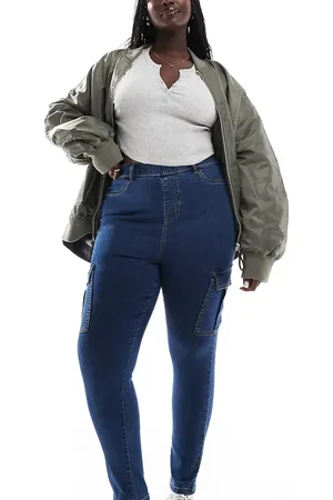 Yours Cargo pocket jeggings in indigo