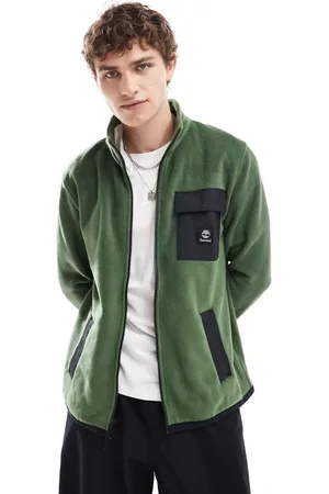 Timberland Contrast pocket full zip fleece jacket in dark