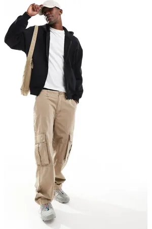 Only & Sons Oversized zip thru hoodie in black