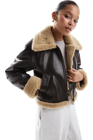 ONLY Faux fur aviator jacket in
