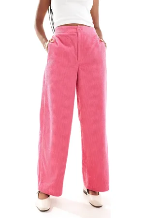 ASOS Cord barrel trousers in pink