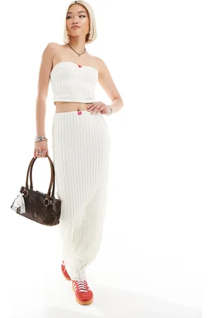 Daisy Street Textured maxi skirt with rosette detail co-ord