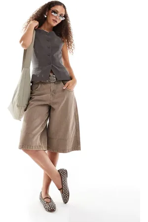 Weekday Cobra waistcoat top in mole