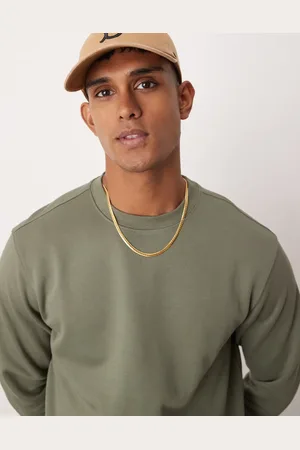 MANGO Classic sweatshirt in khaki